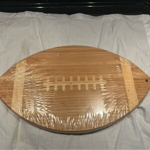 Wood football shaped cutting board / serving tray